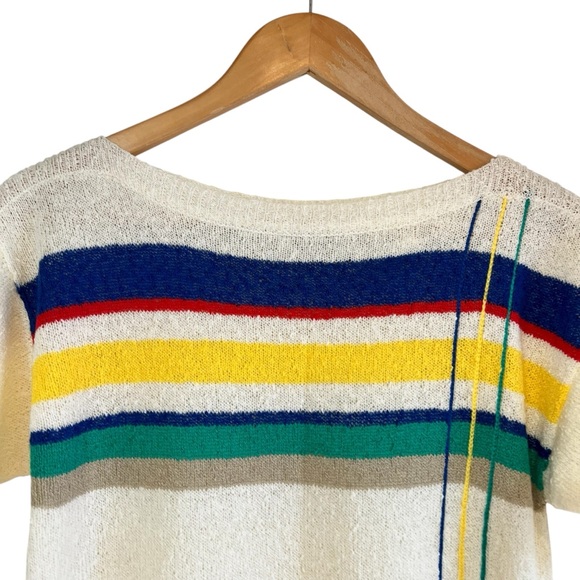 Vintage Koret striped short sleeve boat neck sweater top excellent condition - Picture 2 of 11